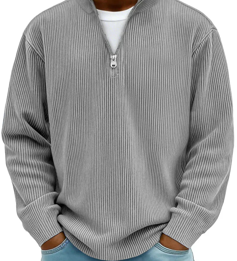 Calvin | Férfi bordás cipzáras pulóver