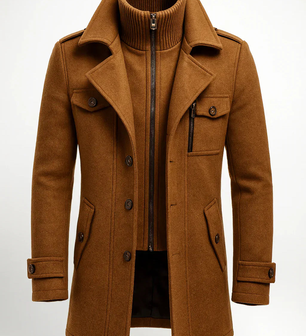 Kristóf | Elegáns ferfi telikabát gallerral