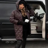 Bogna | Kapucnis steppelt pehelykabát 