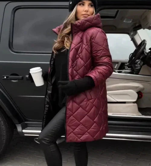 Bogna | Kapucnis steppelt pehelykabát 